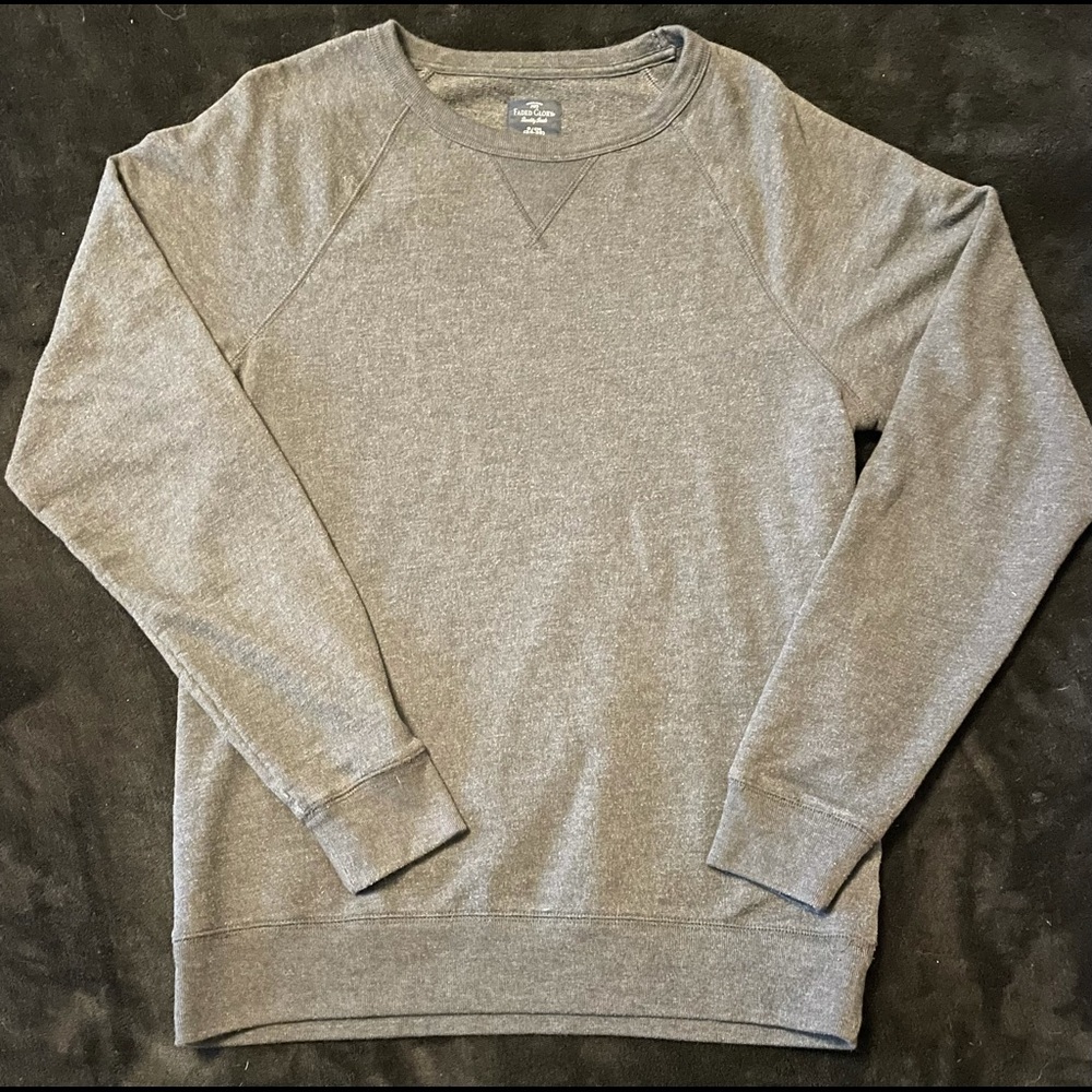 Faded Glory Gray Crew Neck Sweatshirt, Men’s Size S